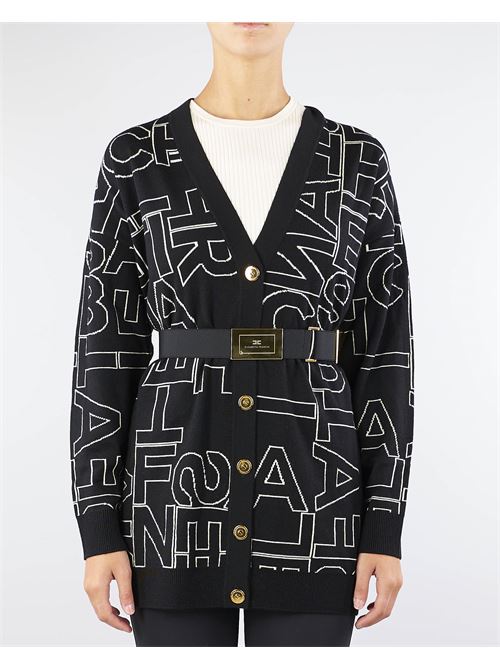 Cardigan in misto lana lettering Elisabetta Franchi ELISABETTA FRANCHI | Maglia | MK72M46E2685